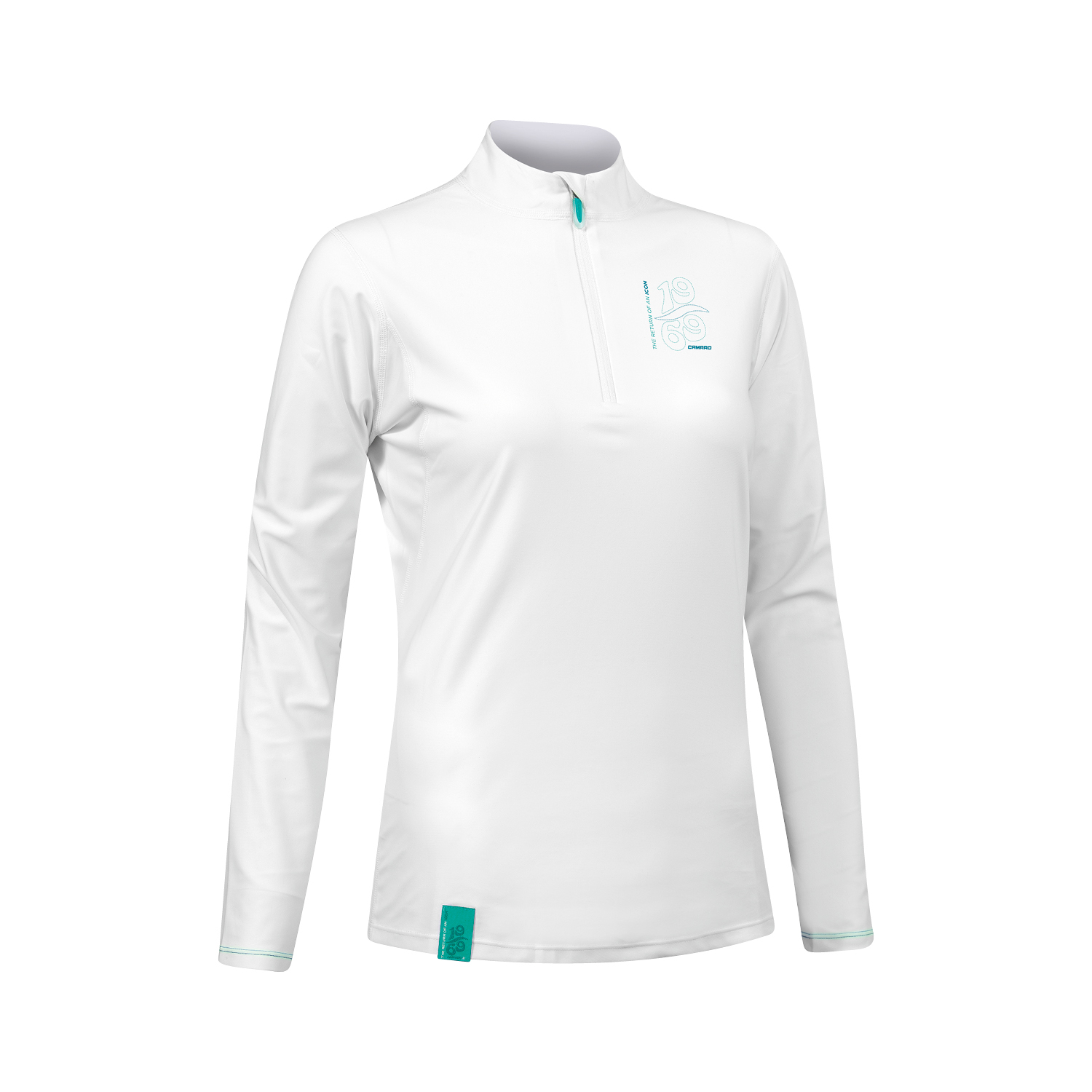 Lycra w/zip women LS white/baia